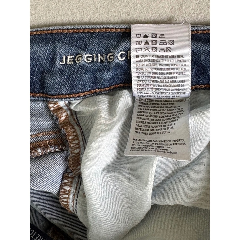 American Eagle Super Super Stretch Distressed Skinny Jeans Blue Denim 28x22 - Picture 12 of 13
